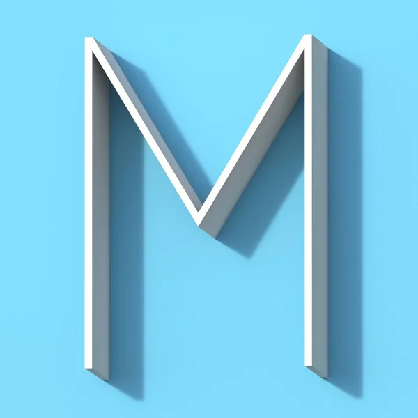 Line font with shadow Letter M 3D — Stock Photo, Image