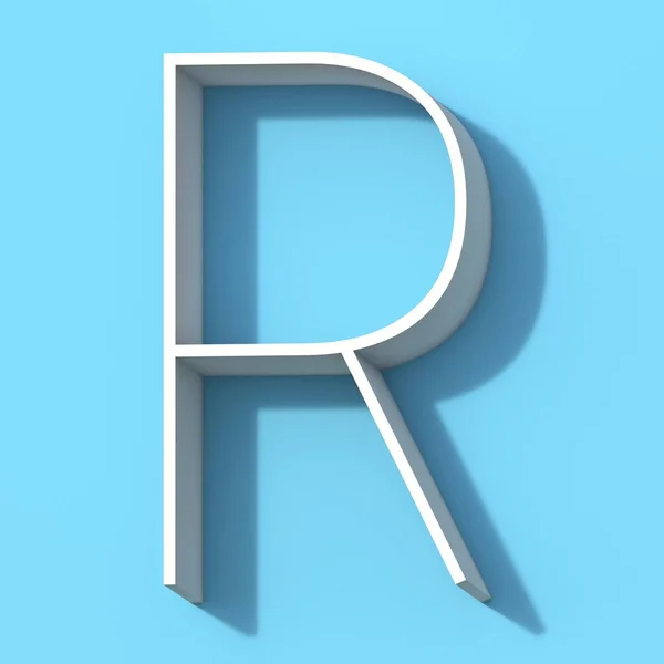 Line font with shadow Letter R 3D — Stock Photo, Image