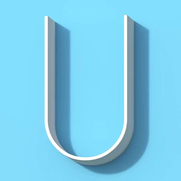 Шрифт с теневым письмом U 3D — стоковое фото