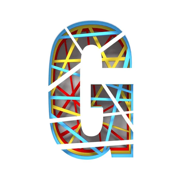 Papel colorido recortado letra letra G 3D — Fotografia de Stock