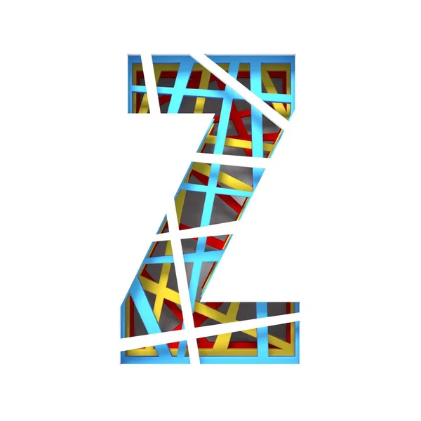 Цветная бумага вырезать шрифт Письмо Z 3D — стоковое фото