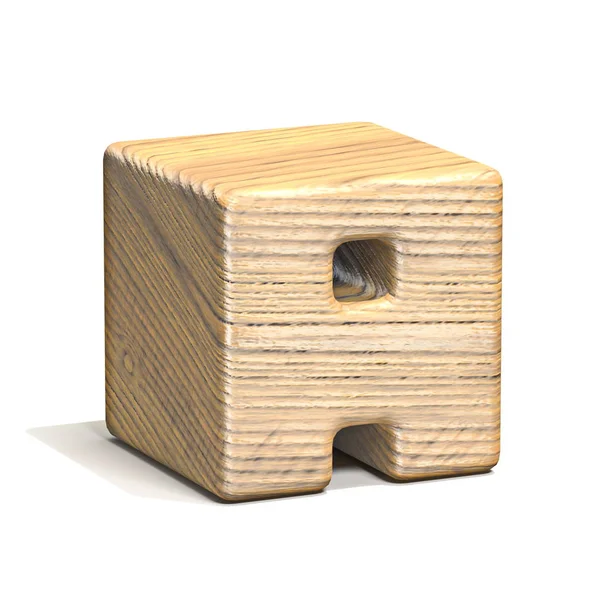 Fonte de cubo de madeira sólida Carta A 3D — Fotografia de Stock
