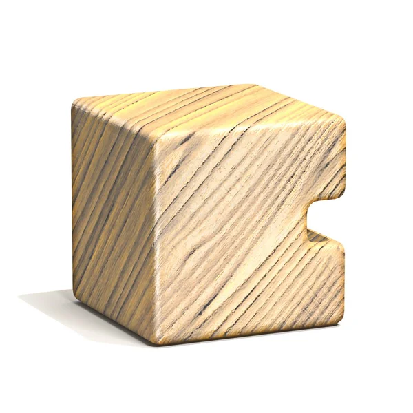 Solid wooden cube font Letter C 3D — Stock Photo, Image