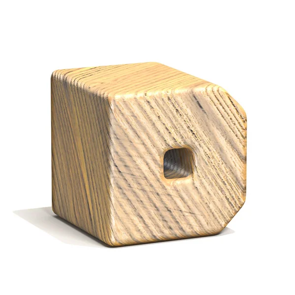 Fonte de cubo de madeira sólida Carta D 3D — Fotografia de Stock