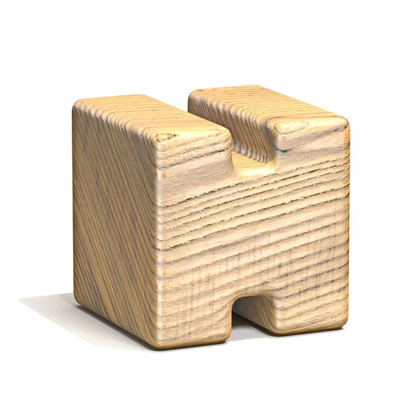 ソリッド木製キューブフォントレターH 3d — ストック写真