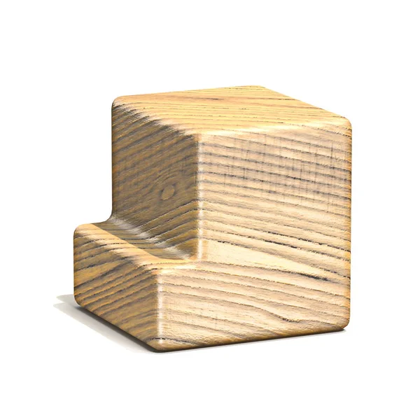 Fonte de cubo de madeira sólida Carta J 3D — Fotografia de Stock