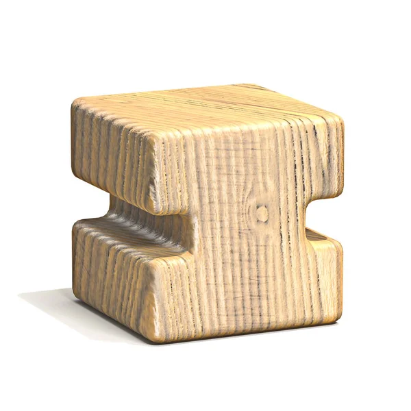 Solid trä kub teckensnitt brev I 3D — Stockfoto