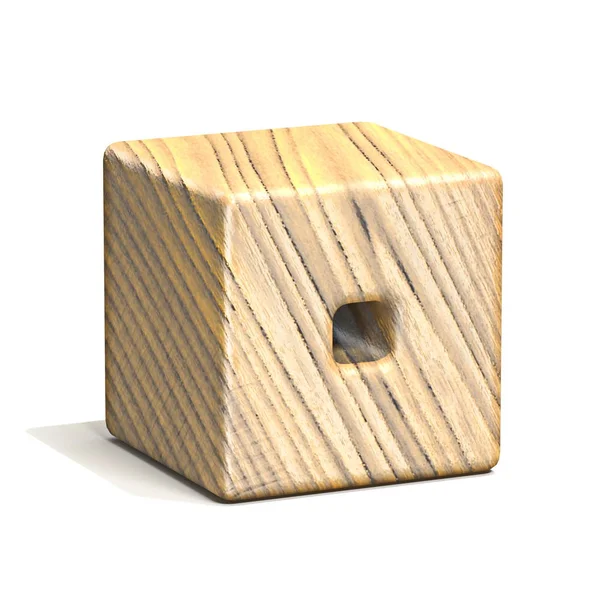 Fonte do cubo de madeira maciça Carta O 3D — Fotografia de Stock