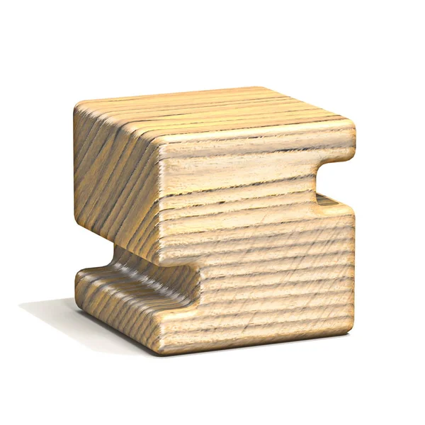 Carattere Solid wooden cube Letter S 3D — Foto Stock