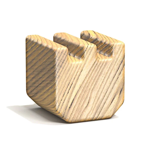 Font cub din lemn masiv Letter W 3D — Fotografie, imagine de stoc