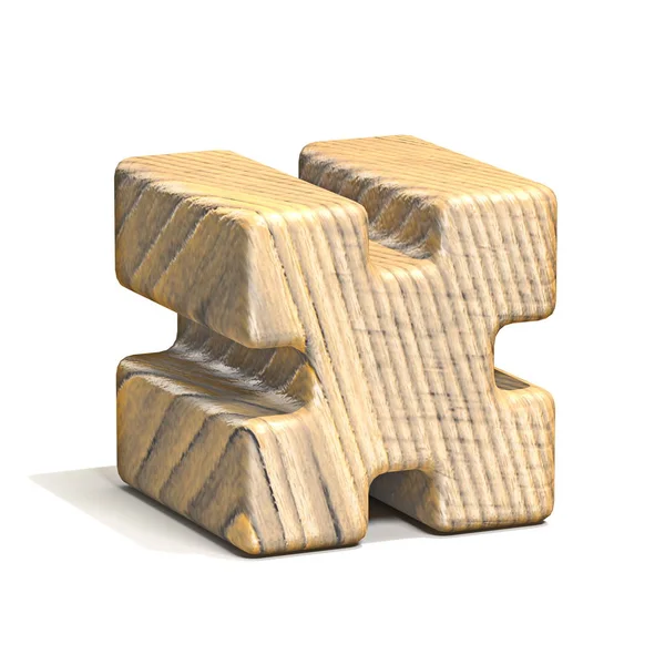 Massief houten kubus lettertype letter X 3D — Stockfoto