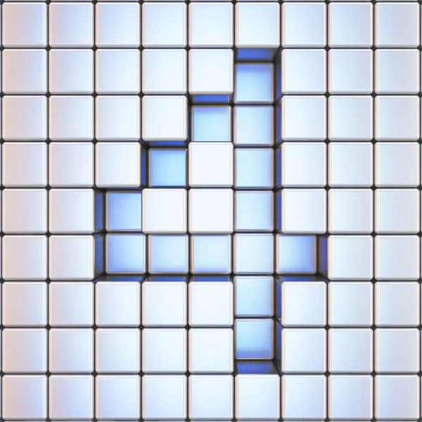 Griglia cubo Numero 4 QUATTRO 3D — Foto Stock