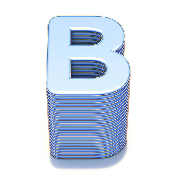 Blue extruded carattere Letter B 3D — Foto Stock