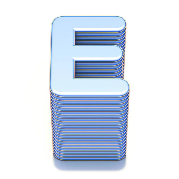 Blue extruded carattere Letter E 3D — Foto Stock