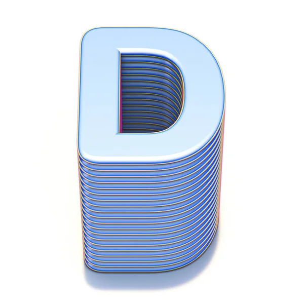 Blue extruded carattere Letter D 3D — Foto Stock