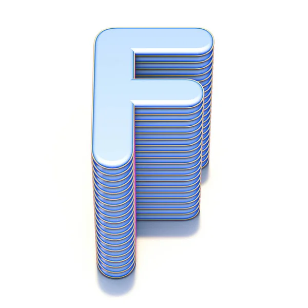 Blauwe geëxtrudeerde lettertype letter F 3D — Stockfoto
