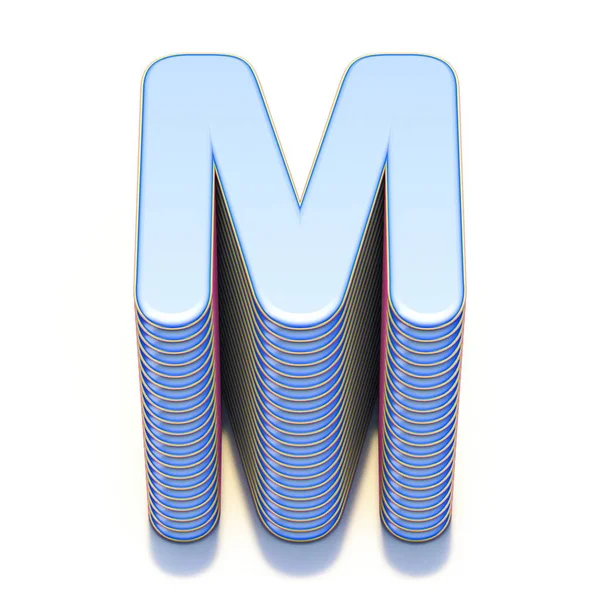 Blue extruded font Letter M 3D — Stock Photo, Image