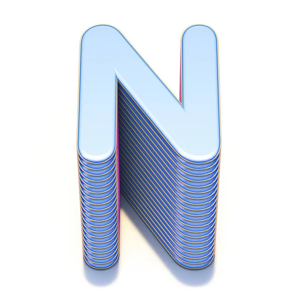 Blue extruded lettertype Letter N 3D — Stockfoto