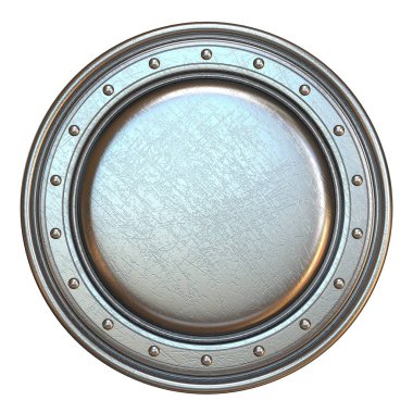 Basit metal kalkan yuvarlak şekil 3d