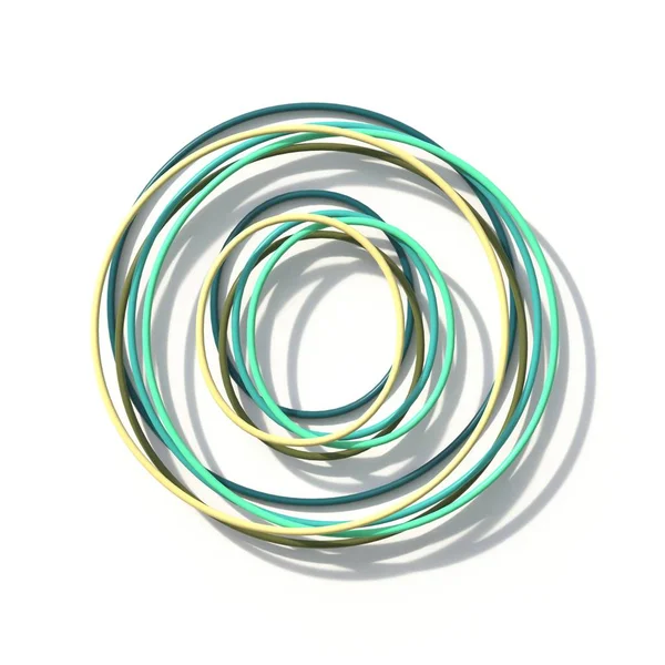 Três cores linha fonte letra O 3D — Fotografia de Stock
