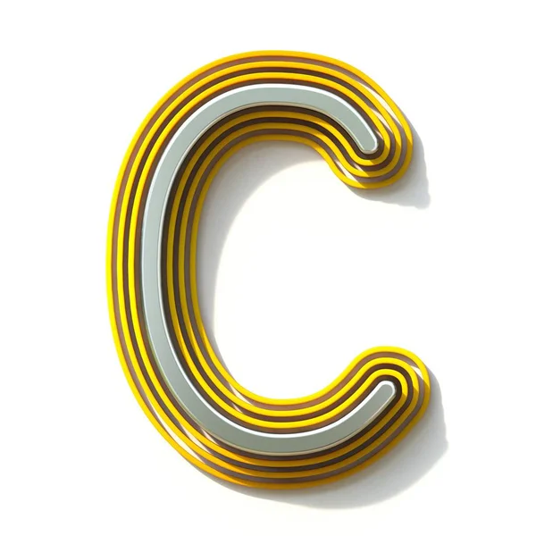 Yellow outlined font letter C 3D — Stock Photo, Image