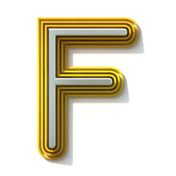 A sárga körvonalas betűjele F 3D — Stock Fotó
