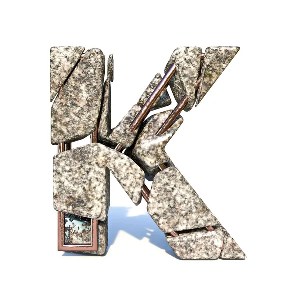 Fonte de fratura de concreto Carta K 3D — Fotografia de Stock