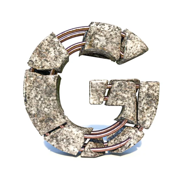 Fonte de fratura de concreto Carta G 3D — Fotografia de Stock