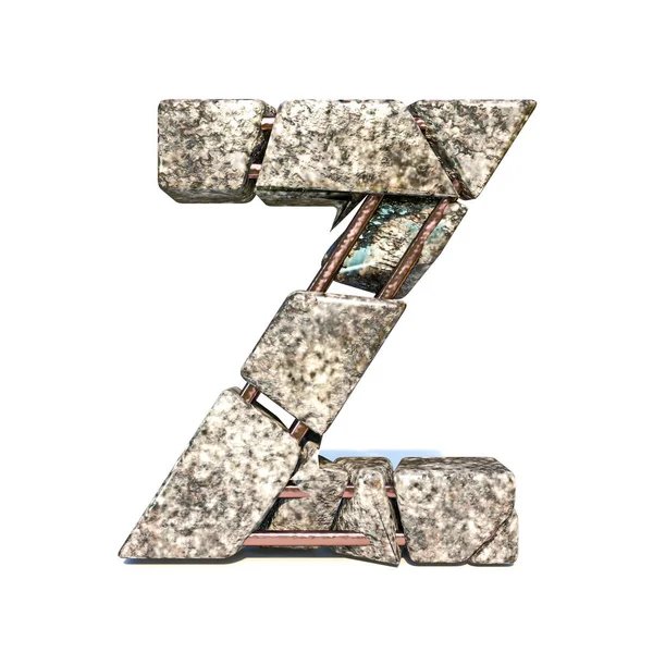 Caratteri frattura calcestruzzo Letter Z 3D — Foto Stock