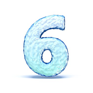 Buz kristali yazı tipi 6 numara 6 numara 3 boyutlu