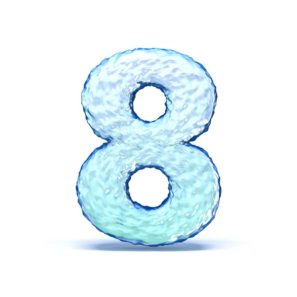 Ice crystal lettertype: Number 8 Eight 3d — Stockfoto