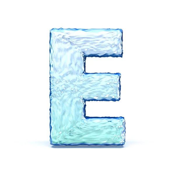 Scrisoare de font cristal de gheață E 3D — Fotografie, imagine de stoc