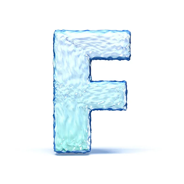 Písmeno z ledového krystalu F 3d — Stock fotografie