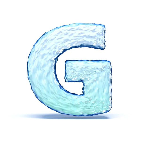 Ice crystal lettertype letter G 3d — Stockfoto