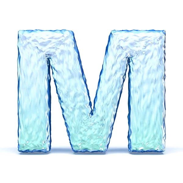 Buz kristali yazı tipi M 3d — Stok fotoğraf