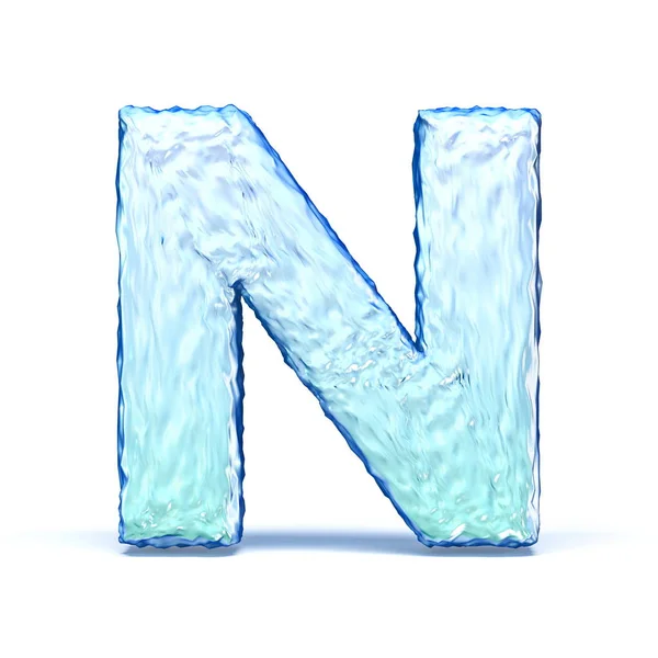 Ice crystal Lettertype letter N 3d — Stockfoto