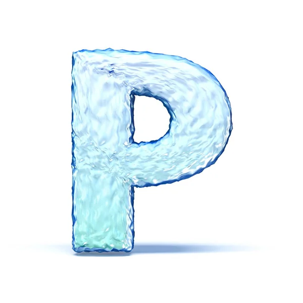 Ice crystal letra da fonte P 3D — Fotografia de Stock