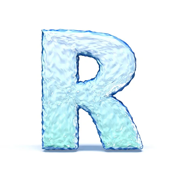 Ice crystal letra da fonte R 3D — Fotografia de Stock