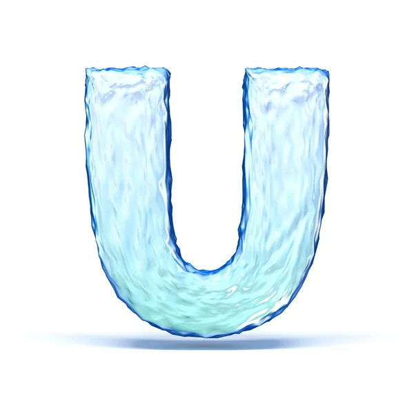 Ice crystal letra da fonte U 3D — Fotografia de Stock
