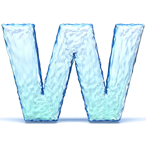 Ice crystal γραμματοσειρά γράμμα W 3d — Φωτογραφία Αρχείου