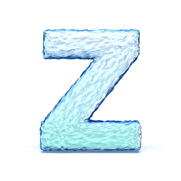 Cristal de gelo letra fonte Z 3D — Fotografia de Stock