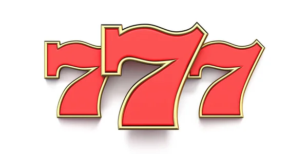 Иллюстрация Рендеринга 777 Казино Белом Фоне — стоковое фото
