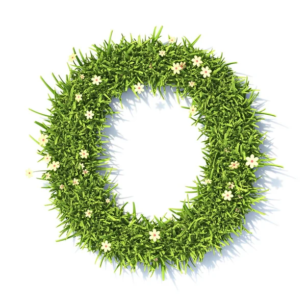 Grass Font Letter Rendering Illustration Isolated White Background — Stock Photo, Image