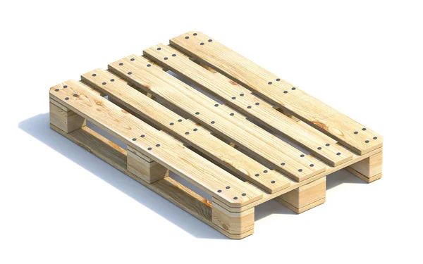 Wooden Euro Pallet Render Illustration Alone White Background — 스톡 사진