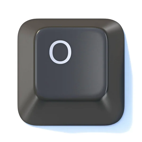 ブラックコンピュータキーボードキー手紙O白い背景に隔離された3Dレンダリングイラスト — ストック写真