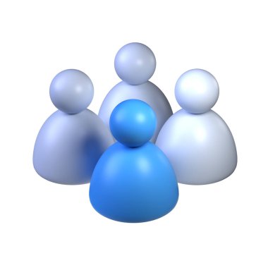 Avatarların kullanıcı simgesi grubu 3 boyutlu resimleme beyaz arkaplan üzerinde izole edildi