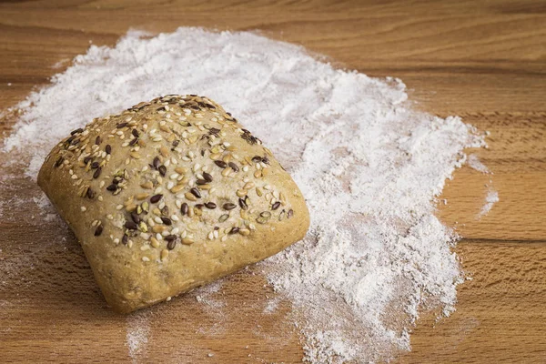 Pão Com Sementes Linho Aveia Sésamo — Fotografia de Stock