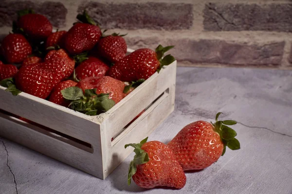 Ensemble de savoureuses fraises rouges — Photo