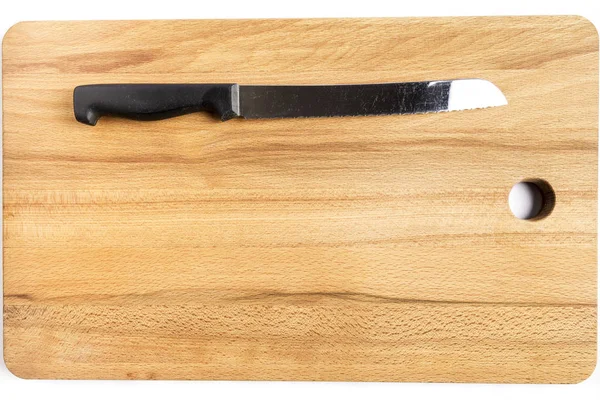 Cocina tablero de madera y cuchillo —  Fotos de Stock