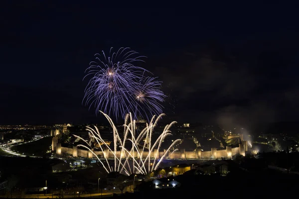 Avila, Spain, fireworks in the beautiful walled city
